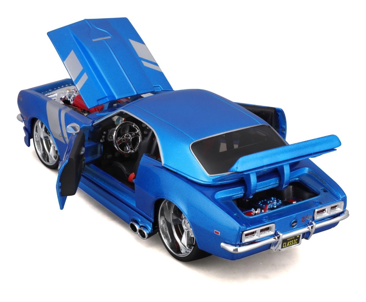 Машинка іграшкова 1968 Chevrolet Camaro Z/28, масштаб 1:24 синій  фото 13