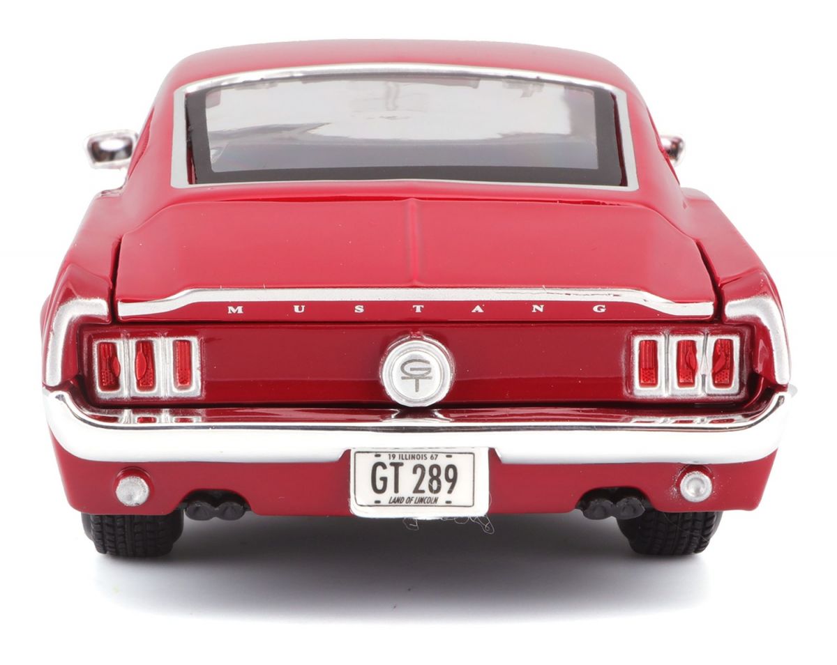 Машинка игрушечная 1967 Ford Mustang GT масштаб 1:24 красный  фото 13