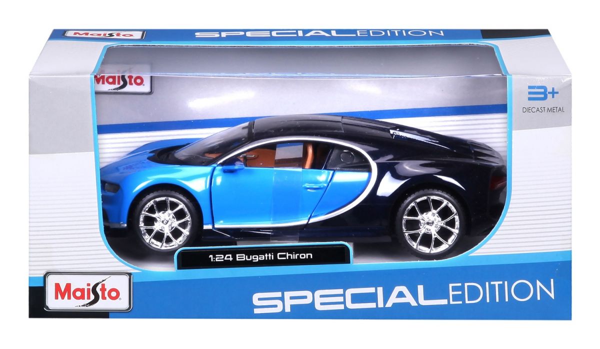 Автомодель в масштабе 1:24 - Bugatti Chiron синий металлик  фото 13