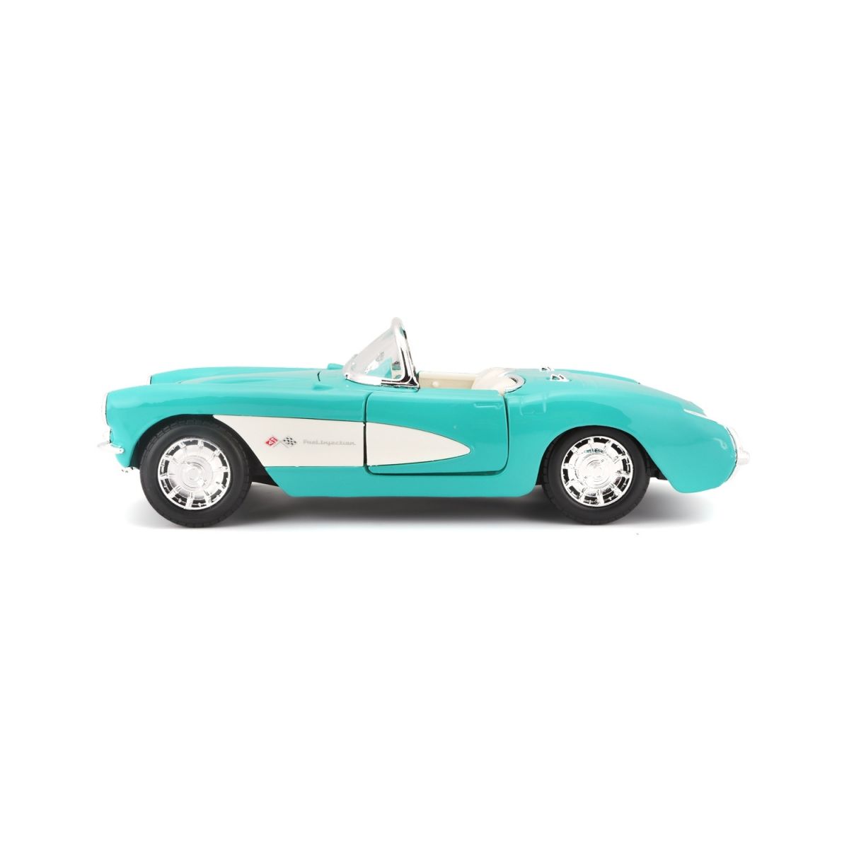Автомодель в масштабе 1:24 - 1957 Chevrolet Corvette голубой  фото 13