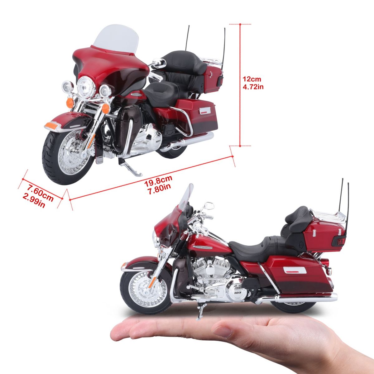 Мотоцикл іграшковий Harley-Davidson Motorcycles With Stand, масштаб 1:12, в асортименті  фото 13