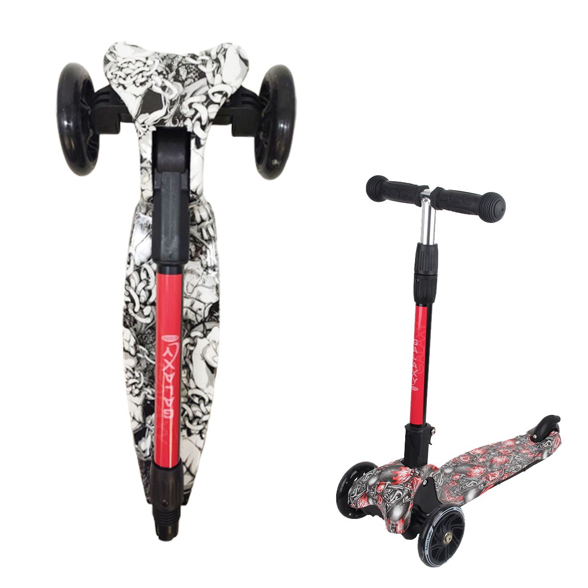 Самокат триколісний череп  фото 1