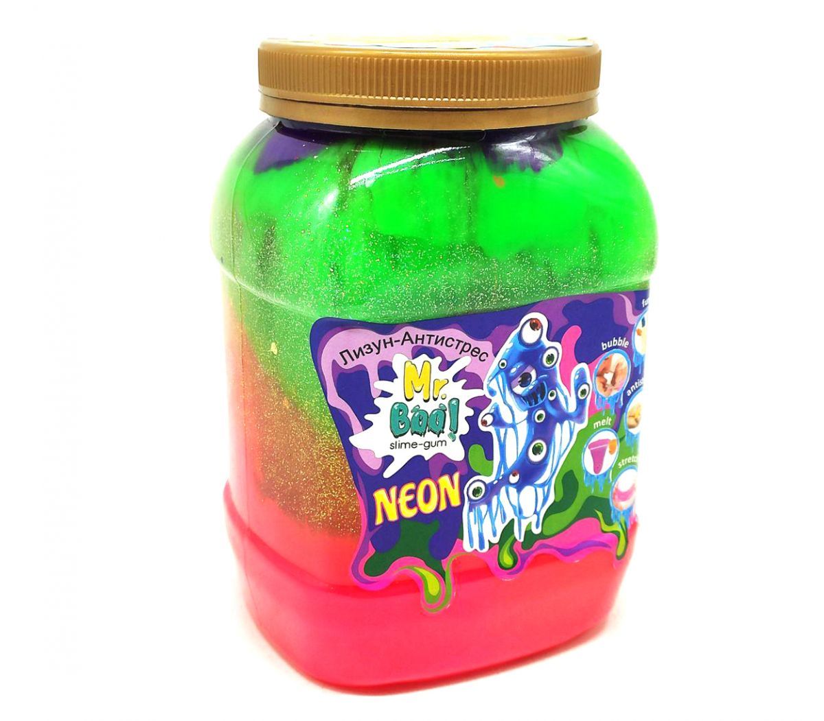 Лизун-антистрес "Mr.  Boo: Neon", 1000 г (різнокольоровий)