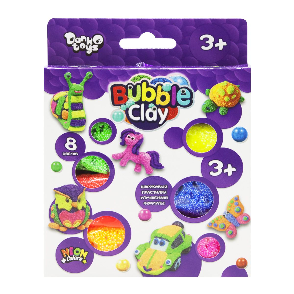 Кульковий пластилін "Bubble Clay" 8 кольорів рус