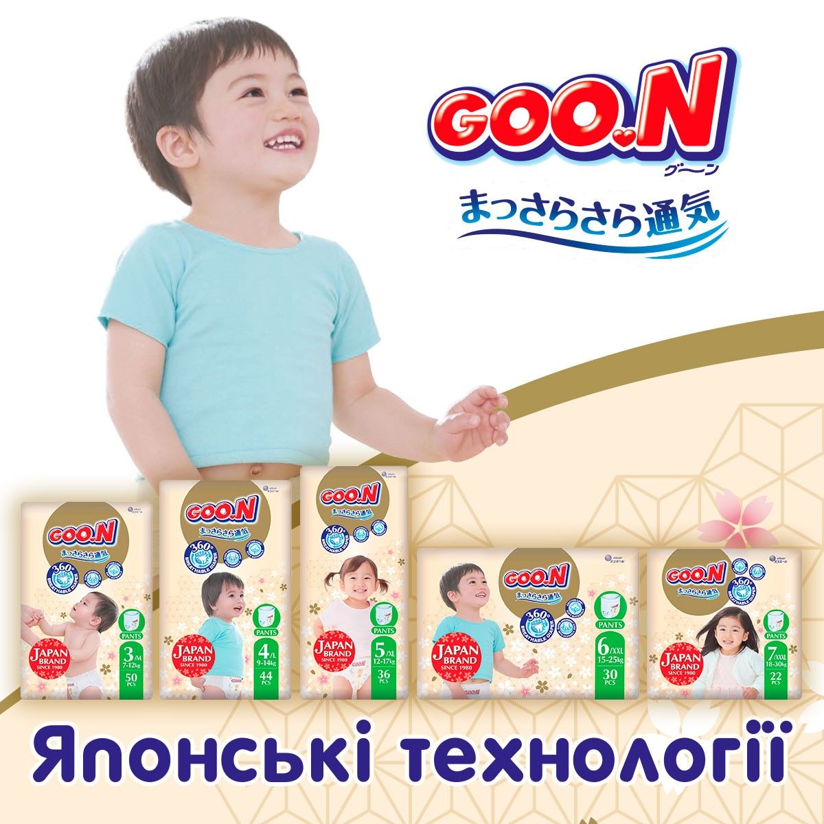 Трусики-підгузки Goo. N Premium Soft (розмір 5(XL), 12-17 кг, 36 шт)