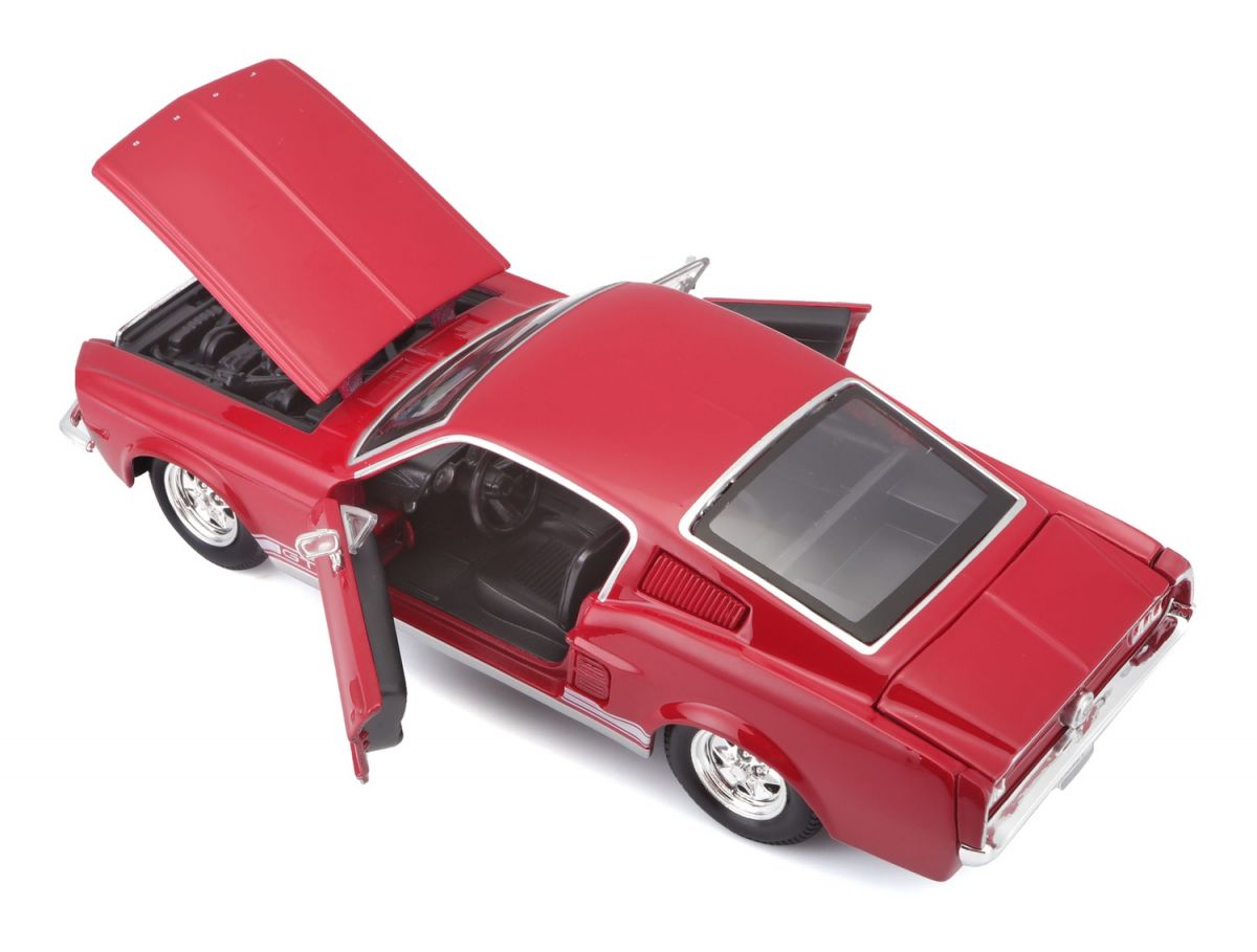 Машинка игрушечная 1967 Ford Mustang GT масштаб 1:24 красный  фото 14