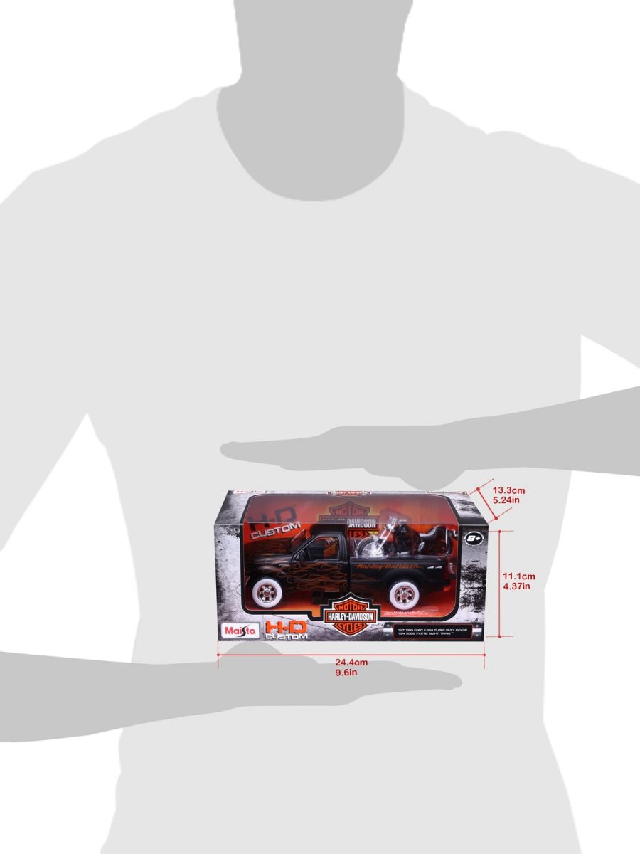 Набір іграшковий Harley-Davidson: машинка 1:27 1999 Ford F-350 Super Duty Pickup, мотоцикл 1:24  фото 14