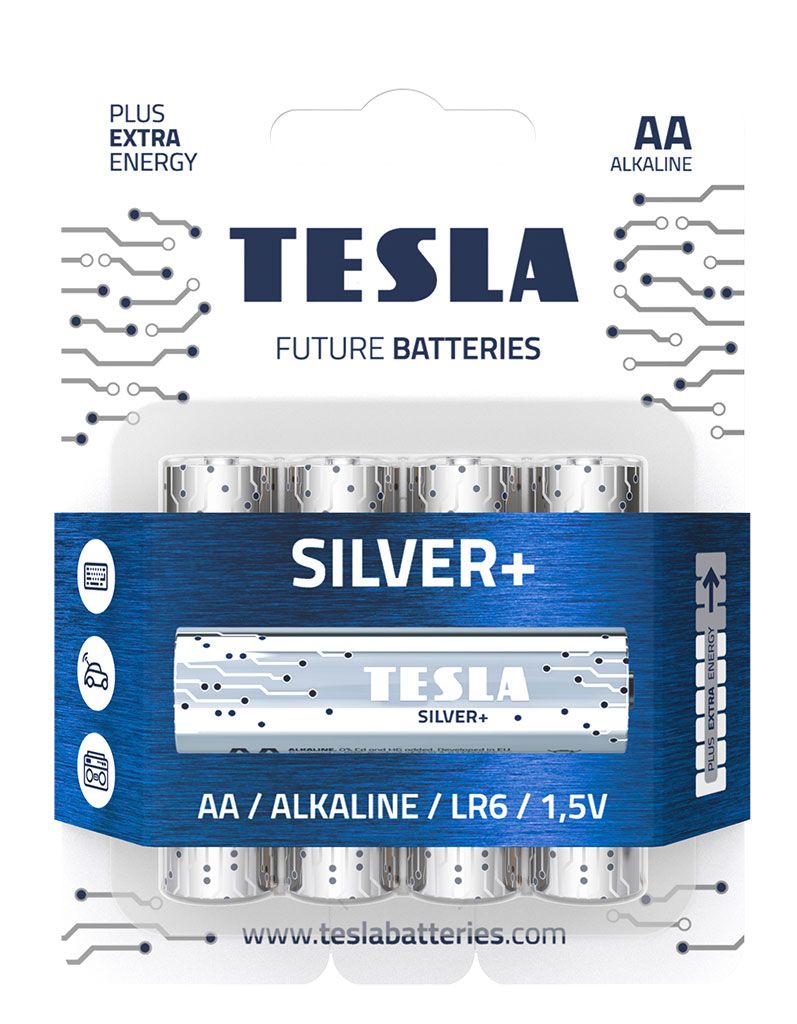 Первинні елементи та Первинні батареї TESLA BATTERIES AA SILVER + (LR06 / BLISTER FOIL 4 шт. )