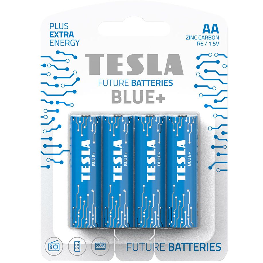 Батарейки TESLA AA BLUE+ (R06), 4 штуки Батарейки TESLA AA BLUE+ (R06), 4 штуки