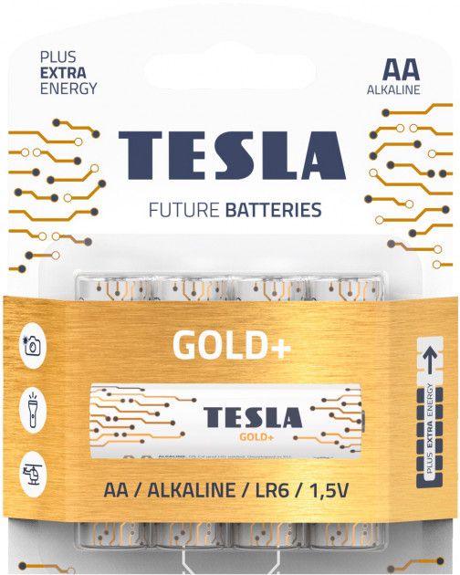Батарейки TESLA AA GOLD+ (LR06), 4 штуки Батарейки TESLA AA GOLD+ (LR06), 4 штуки