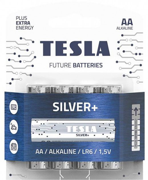 Батарейки TESLA AA SILVER+ (LR06), 4 штуки Батарейки TESLA AA SILVER+ (LR06), 4 штуки