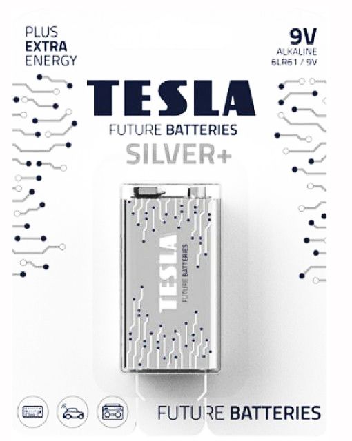 Батарейки TESLA 9V SILVER+ (6LR61), 1 штука