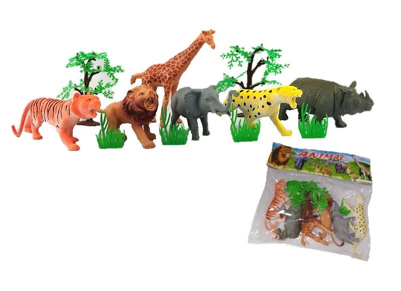 Набір іграшок Дикі тварини Animal з пальмами, великі  м/у 1/1шт ТМ ""