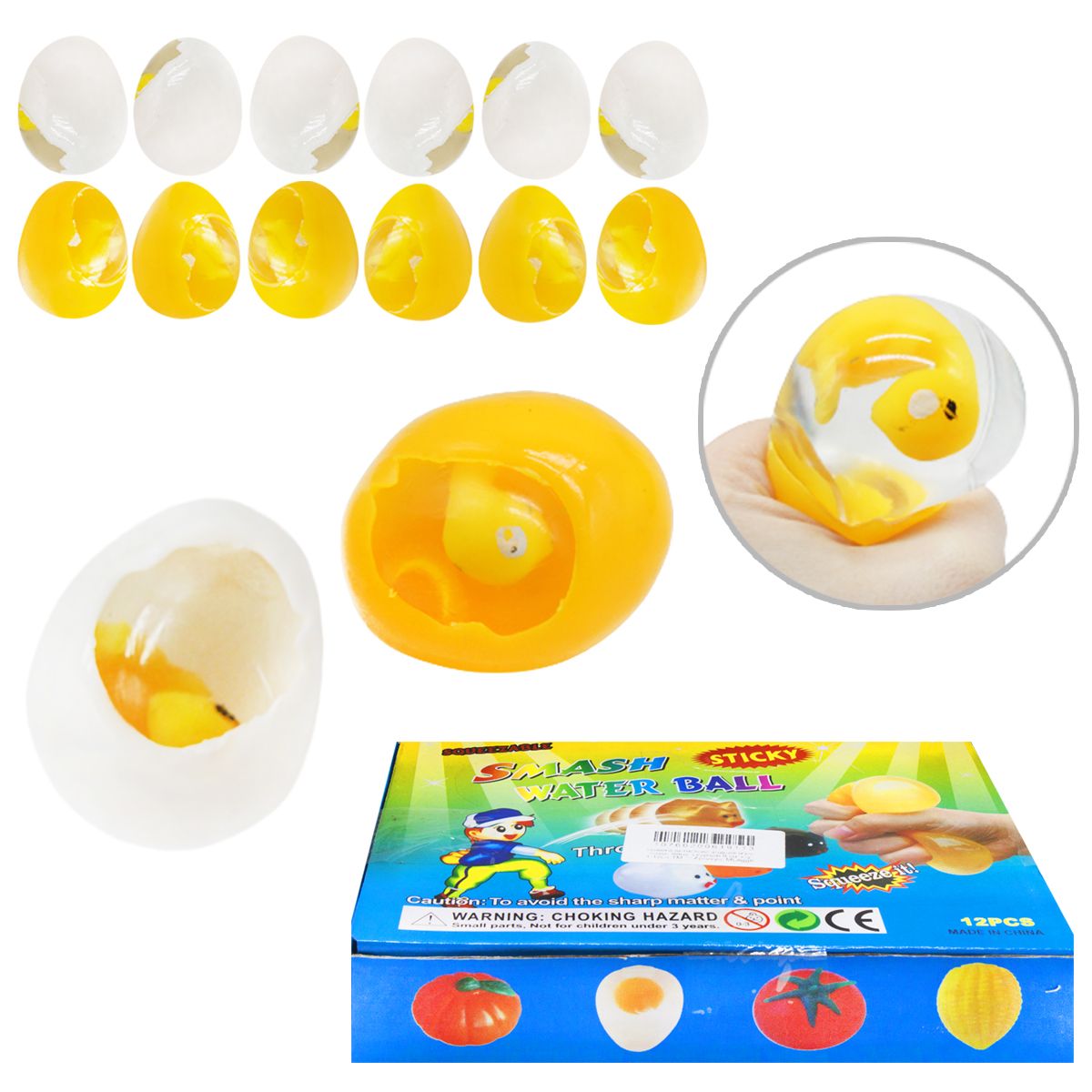 Набор антистресс игрушек "Яйцо с цыплёнком", 12 штук
