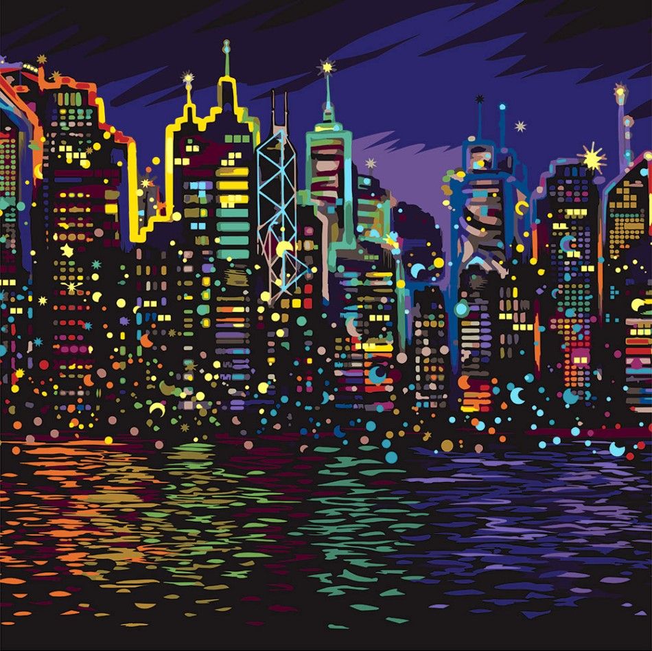 Картина за номерами "Вогні нічного міста"