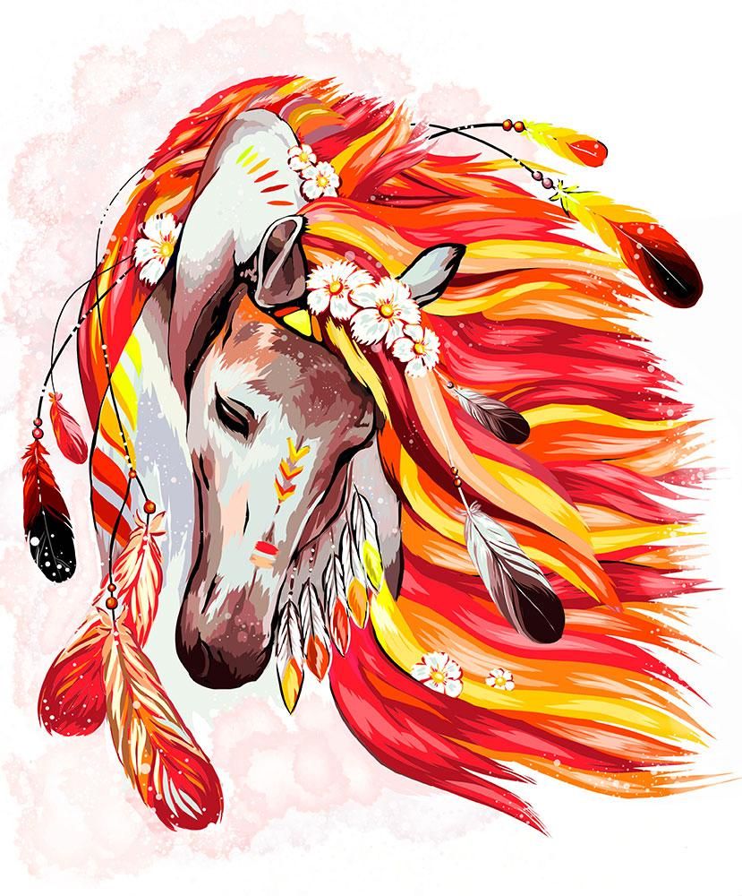 Картина за номерами "Вогняна кінь"