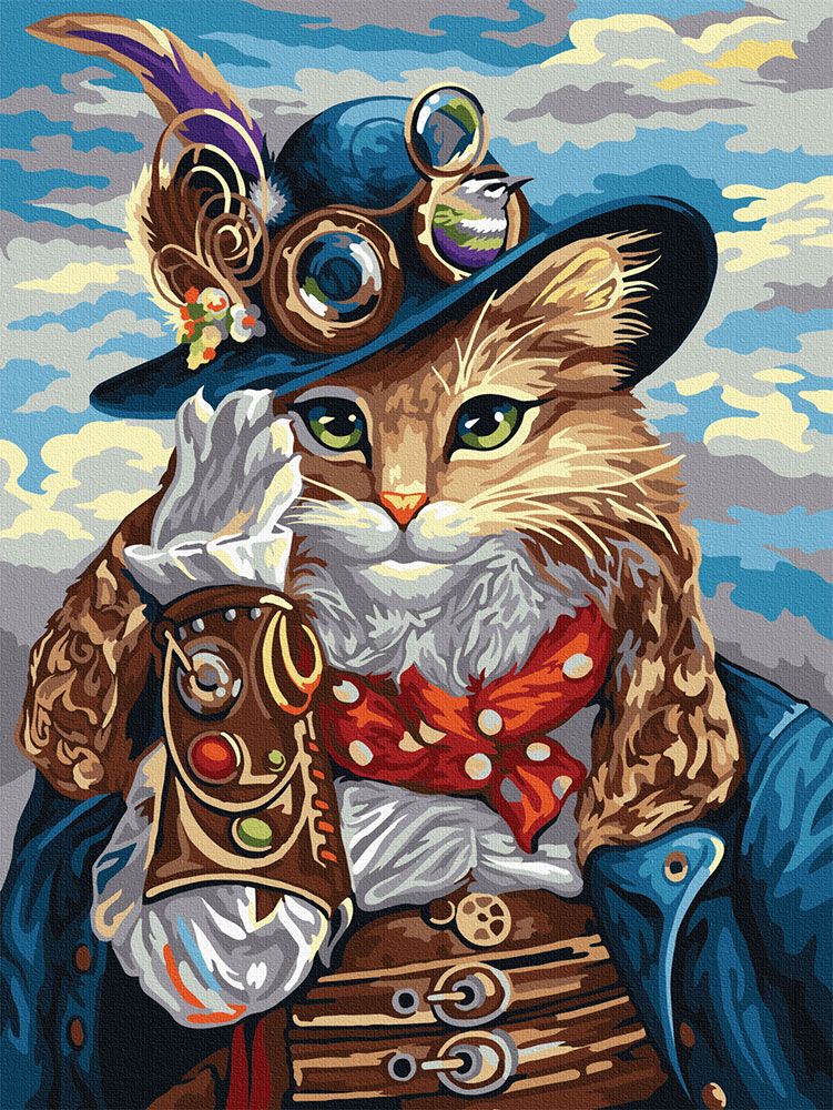 Картина за номерами "Кот-мушкетер"