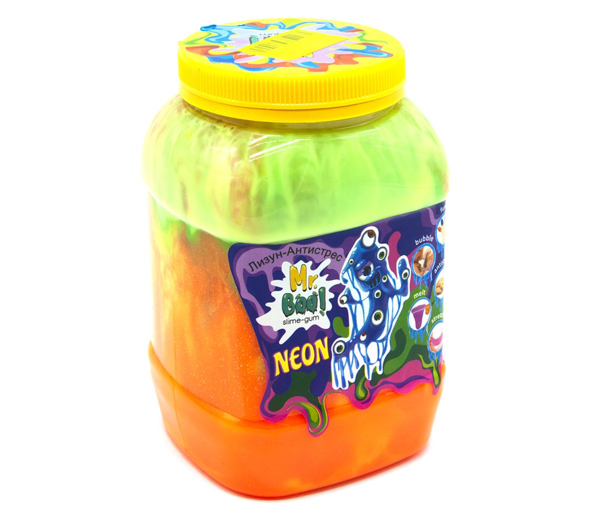 Лизун-антистрес "Mr.  Boo: Neon", 1000 г (помаранчевий +)