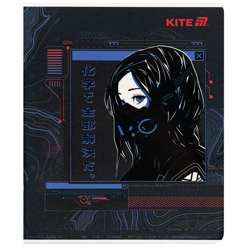 Зошит 24 арк. , кл. , гібр. лак + УФ лак, Kite Anime Зошит 24 арк. , кл. , гібр. лак + УФ лак, Kite Anime