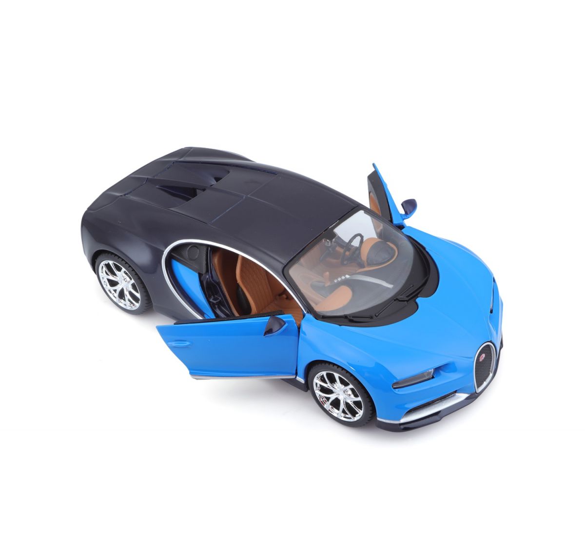 Автомодель в масштабе 1:24 - Bugatti Chiron синий металлик  фото 15
