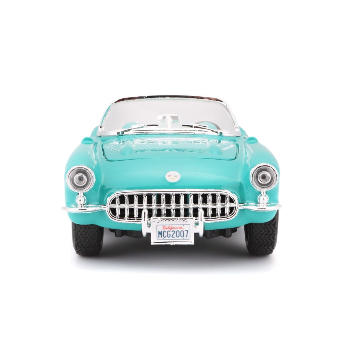 Автомодель в масштабе 1:24 - 1957 Chevrolet Corvette голубой  фото 15