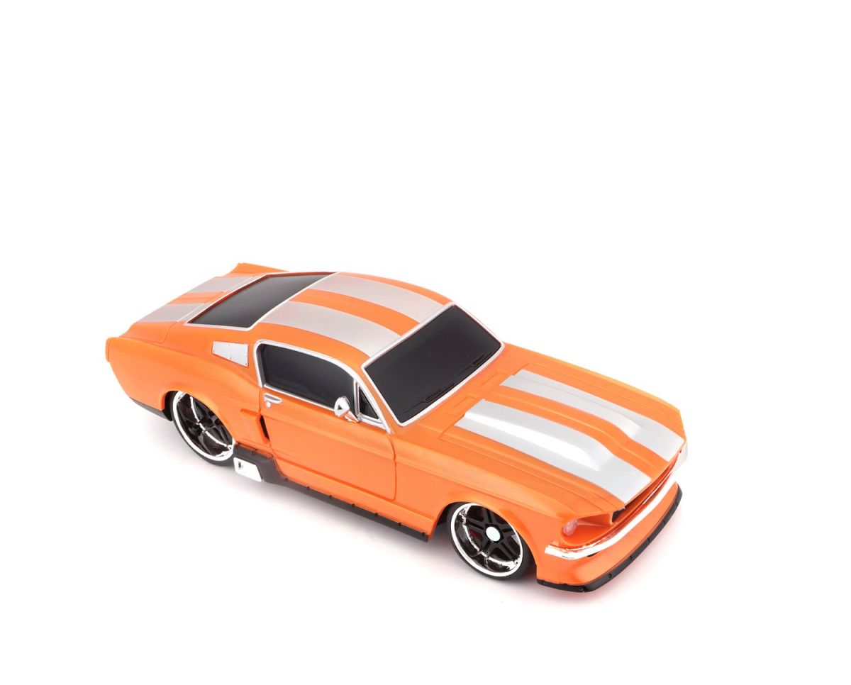 Машинка игрушечная на радиоуправлении 1967 Ford Mustang GT, масштаб 1:24 оранжевый  фото 15