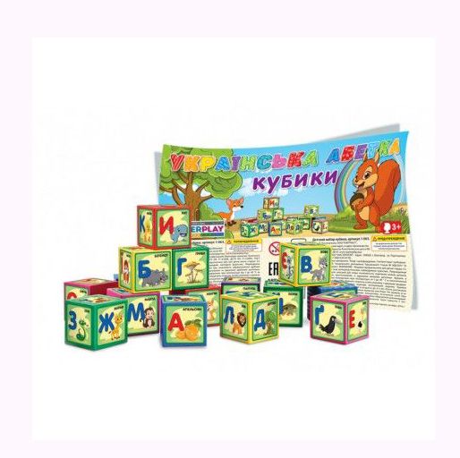 Кубики "Абетка", 9 деталей, укр  фото 1