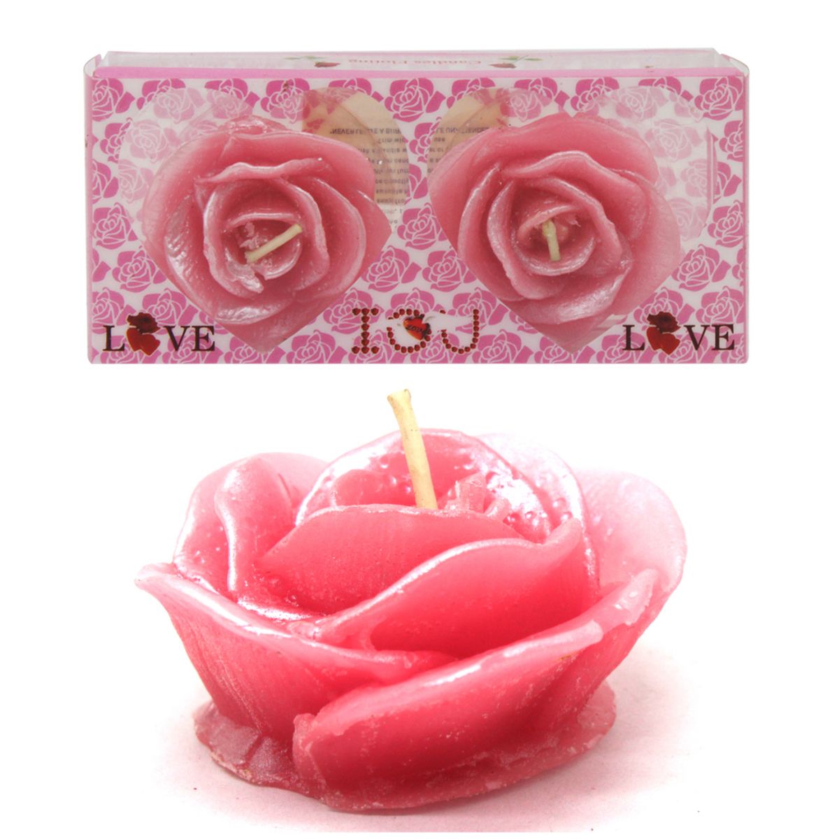 Набор свечей "Розы", розовый  фото 1