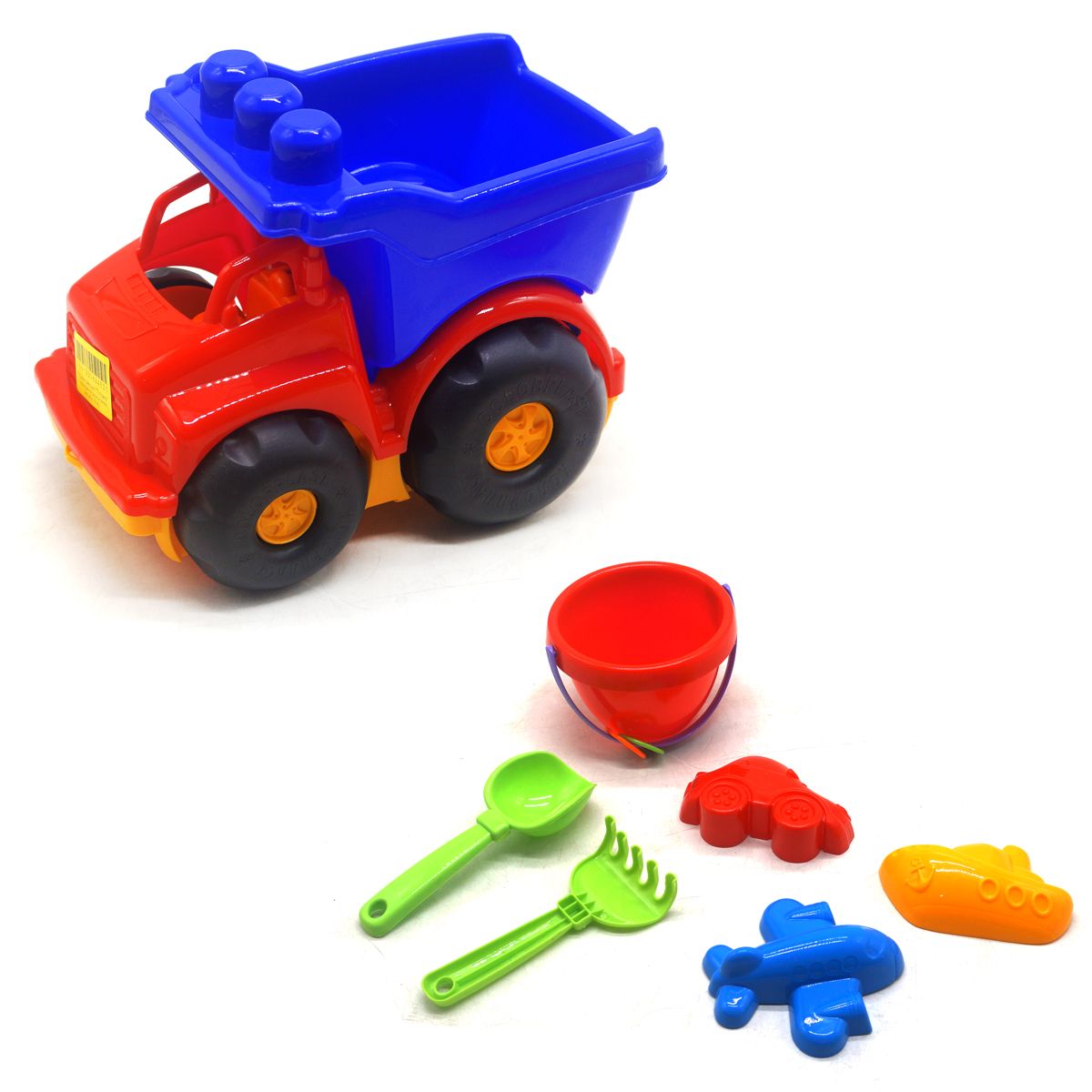 Машина самоскид "Тотошко" з пасочками (червоно-синя)  фото 1