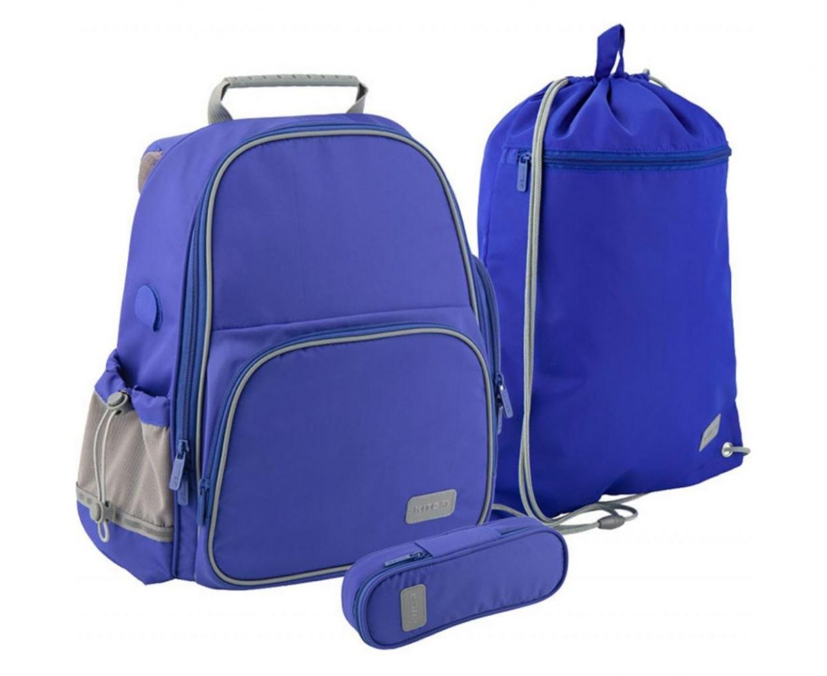 Набір рюкзак + пенал + сумка для взуття Kite 720-2 Smart син