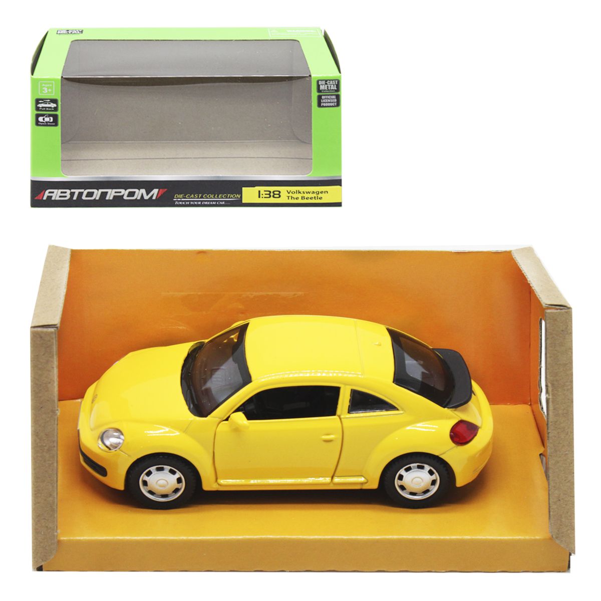 Машина металева "Volkswagen Beetle" із серії "Автопром" (жовта)
