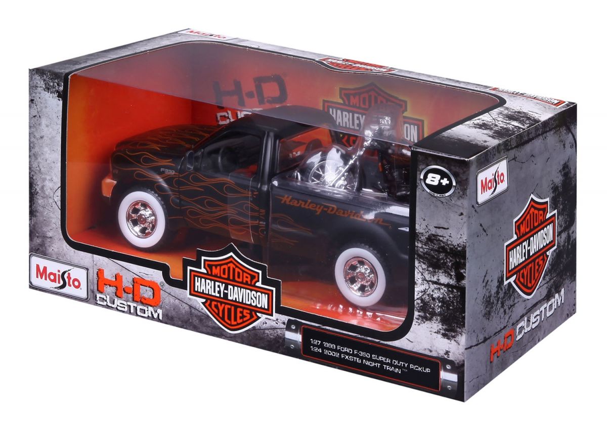 Набір іграшковий Harley-Davidson: машинка 1:27 1999 Ford F-350 Super Duty Pickup, мотоцикл 1:24  фото 17