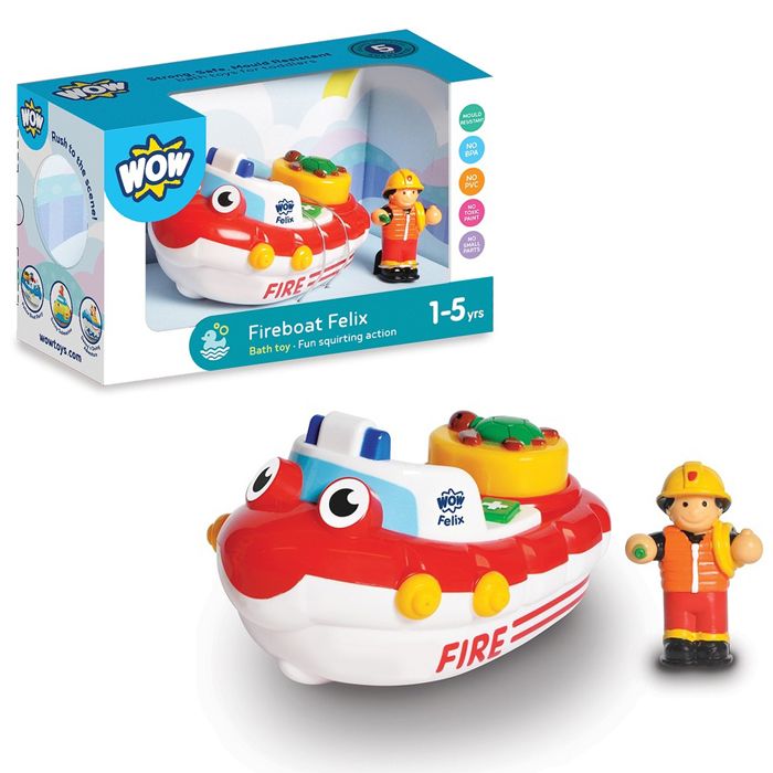 [01017] Іграшка WOW TOYS Fireboat FelixПожежний катер Фелікс (д/купання)