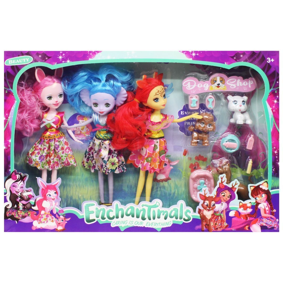 Уценка.  Набор кукол "Enchantimals"  - отпала голова у куклы с красными волосами