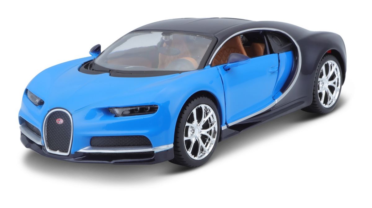 Автомодель в масштабе 1:24 - Bugatti Chiron синий металлик  фото 18