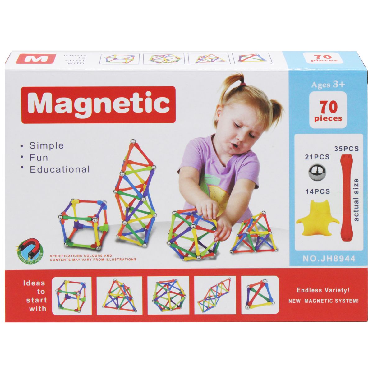 Магнитный конструктор "Magnetic", 70 элементов Магнитный конструктор "Magnetic", 70 элементов