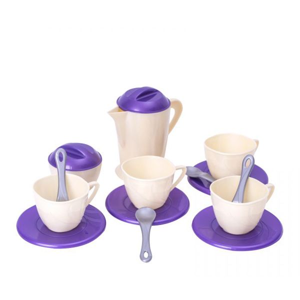Набор пластиковой посуды "Чаепитие" (фиолетовый)