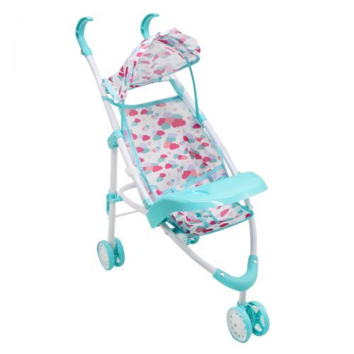 Коляска для ляльок "Хмарки", бірюзова  фото 1