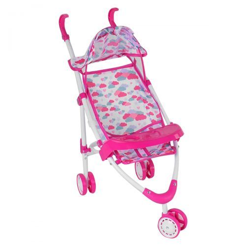 Коляска для ляльок "Хмарки", рожева  фото 1