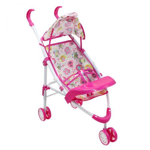 Коляска для ляльок "Совушки", рожева  фото 1
