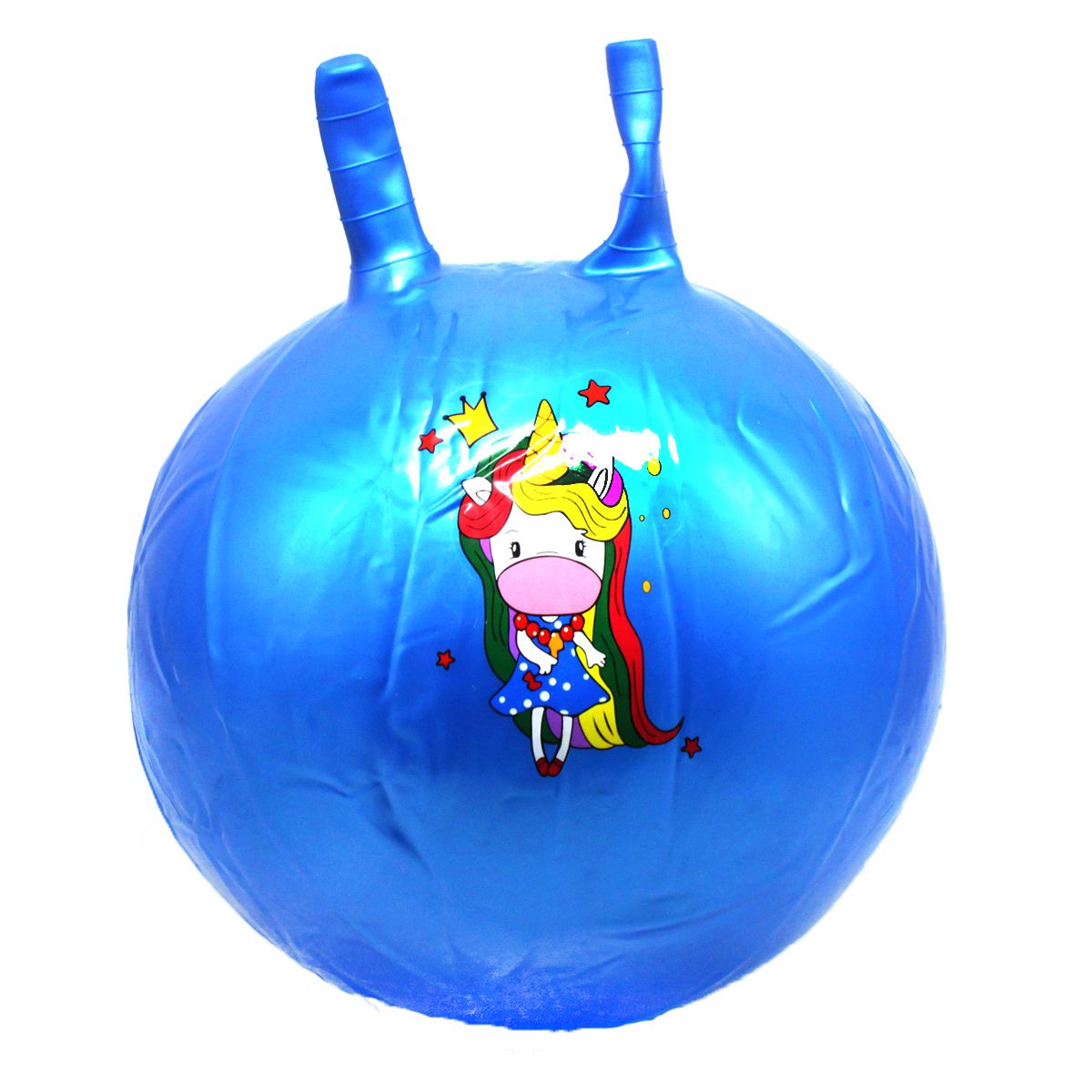 Мяч для фитнеса "Рога", синий, 45 см