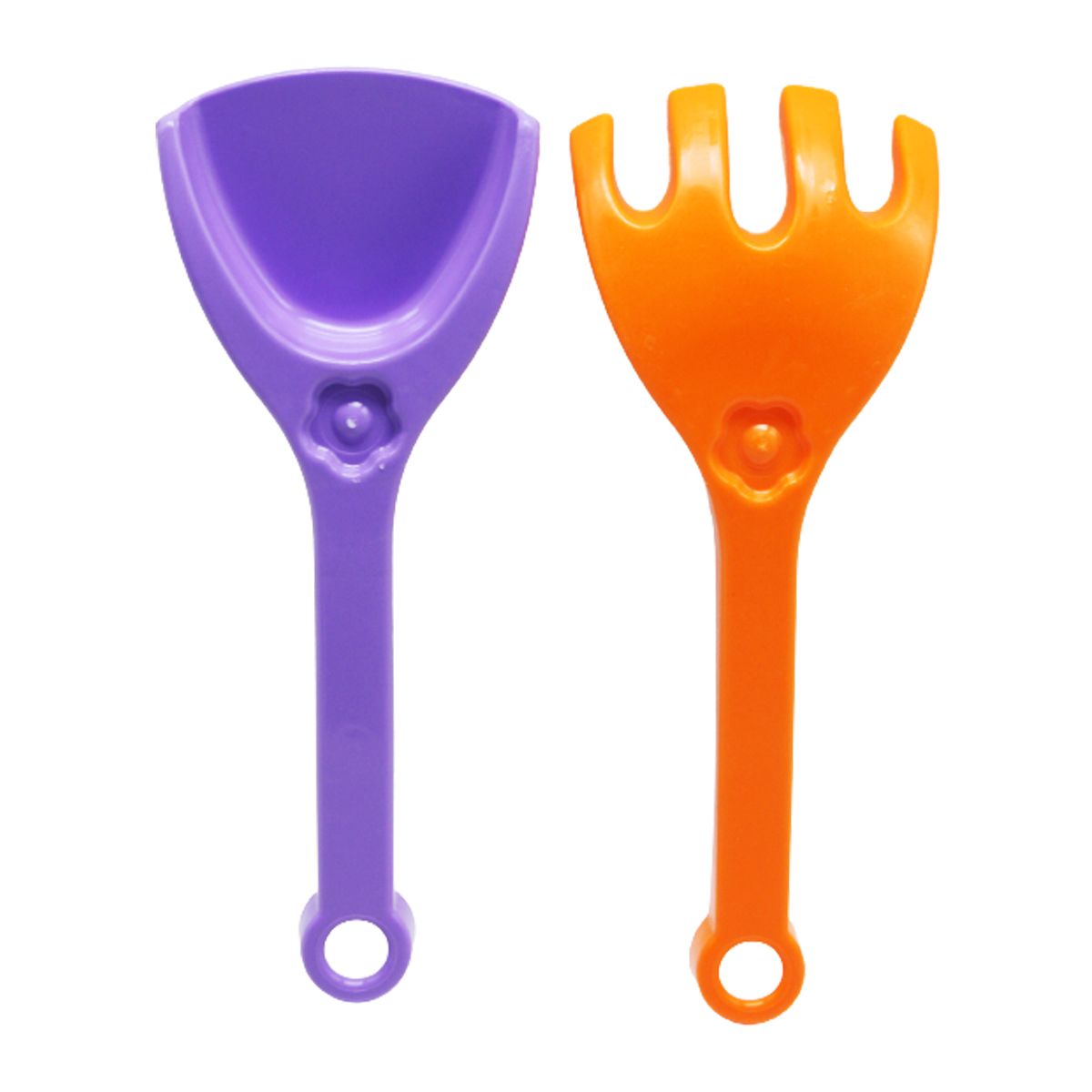 Песочный набор "Грабельки+лопатка" оранжево-фиолетовый