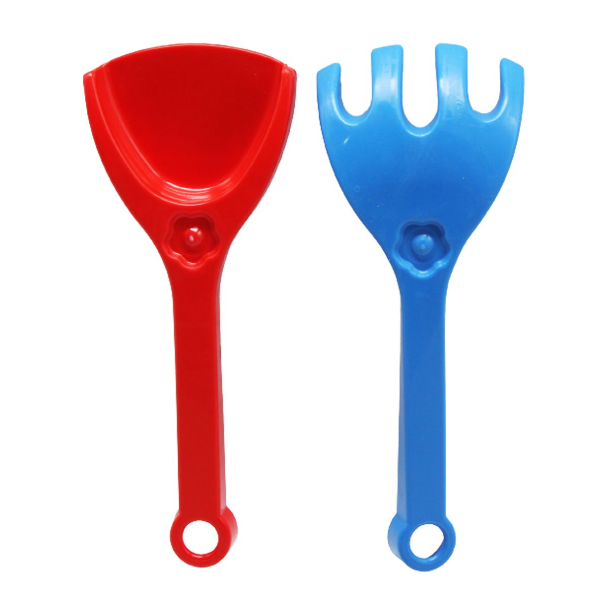 Песочный набор "Грабельки+лопатка" красно-синий