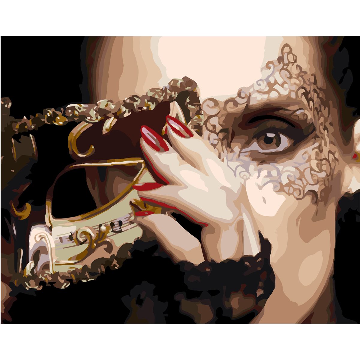 Картина за номерами "Золота маска" 40х50 см