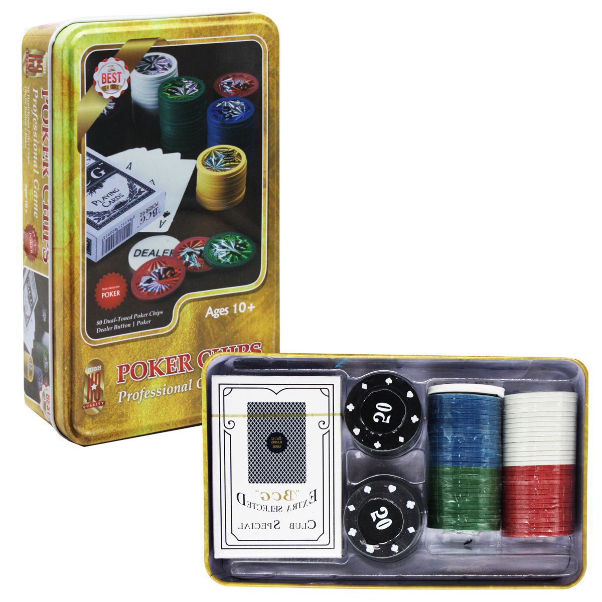 НАБІР ДЛЯ ПОКЕРА "POKER CHIPS PROFESSIONAL GAME", жовтий НАБІР ДЛЯ ПОКЕРА "POKER CHIPS PROFESSIONAL GAME", жовтий