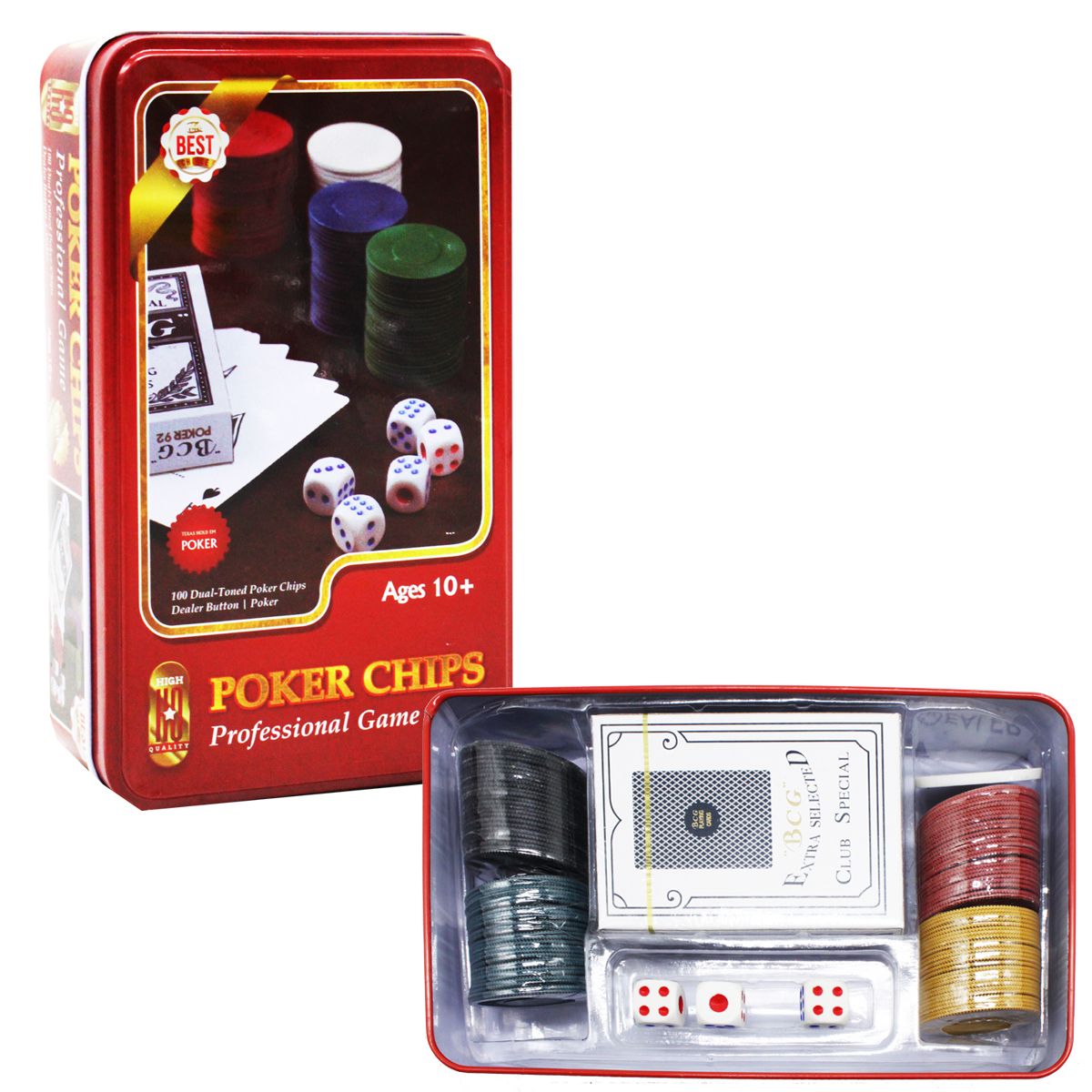 Набір для покеру "Poker Chips Professional Game", червоний Набір для покеру "Poker Chips Professional Game", червоний