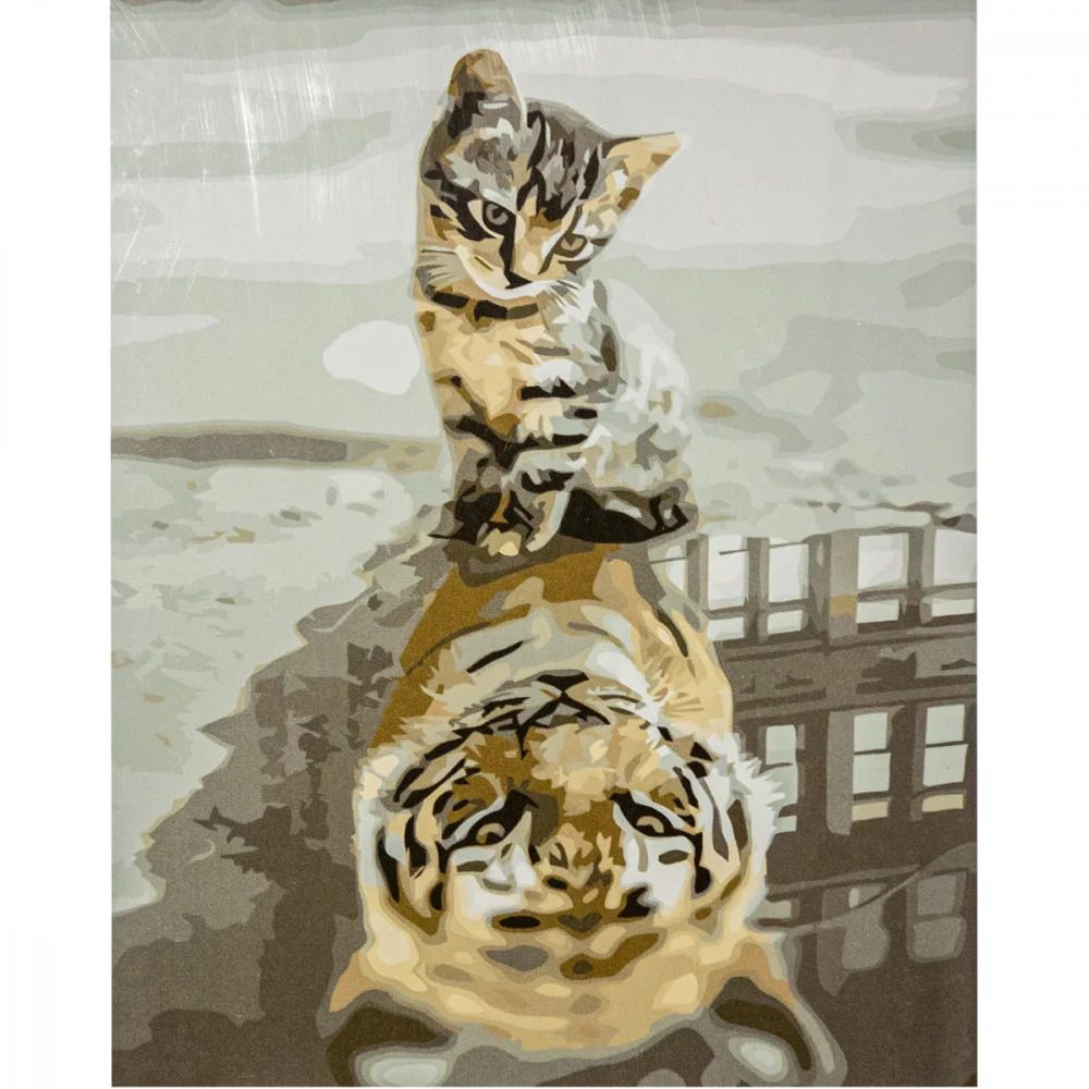 Картина за номерами "Котик-тигр"