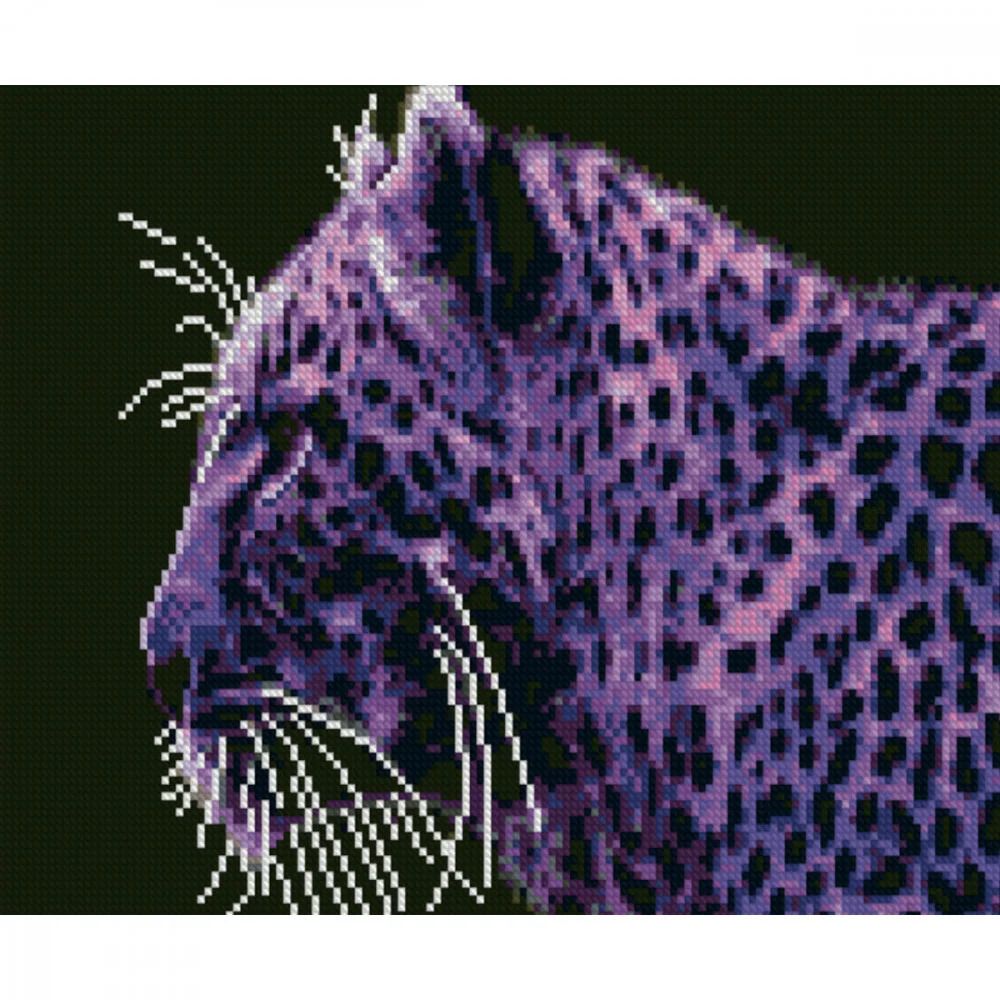 Алмазна мозаїка "Фіолетовий гепард"