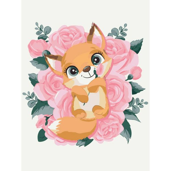 Картина за номерами "Лисичка у квітах"