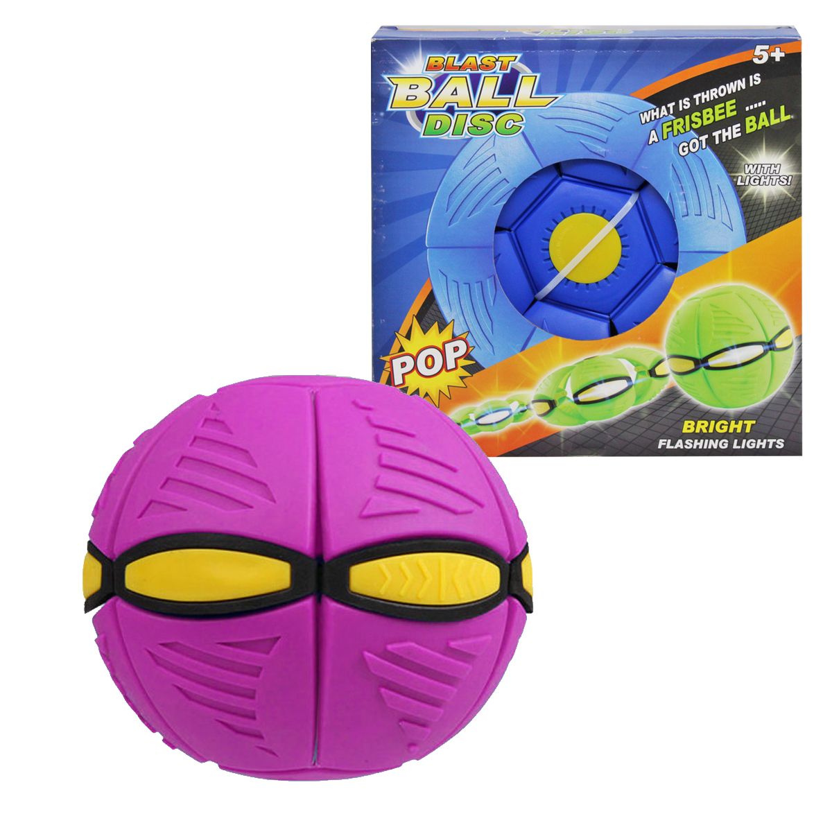 Мяч-трансформер "Flat Ball Disc: Мячик-фрисби", розовый Мяч-трансформер "Flat Ball Disc: Мячик-фрисби", розовый